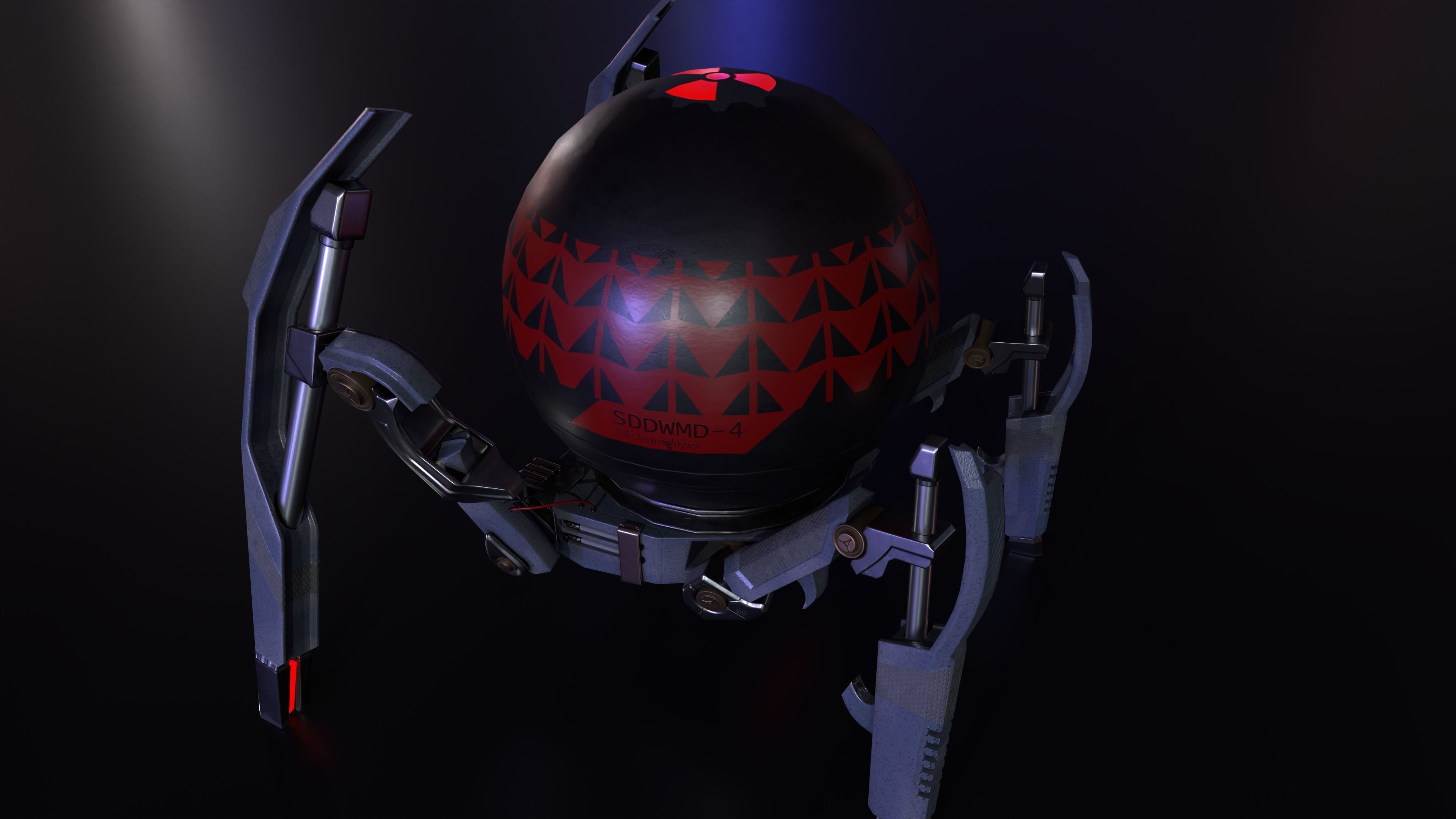 Gameready PBR Sci-Fi Spider-Robot Low-poly 3D model_4