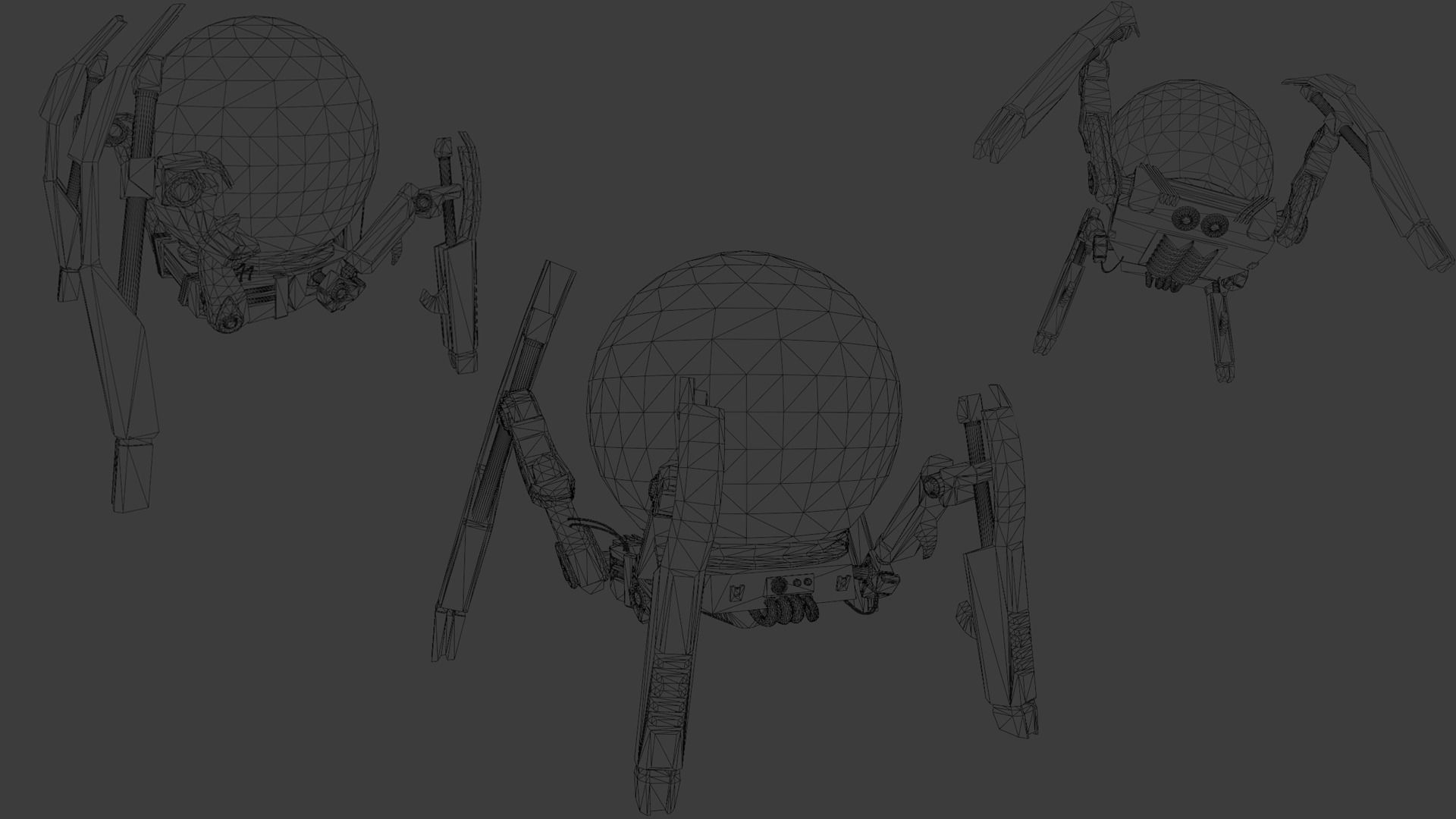 Gameready PBR Sci-Fi Spider-Robot Low-poly 3D model_7