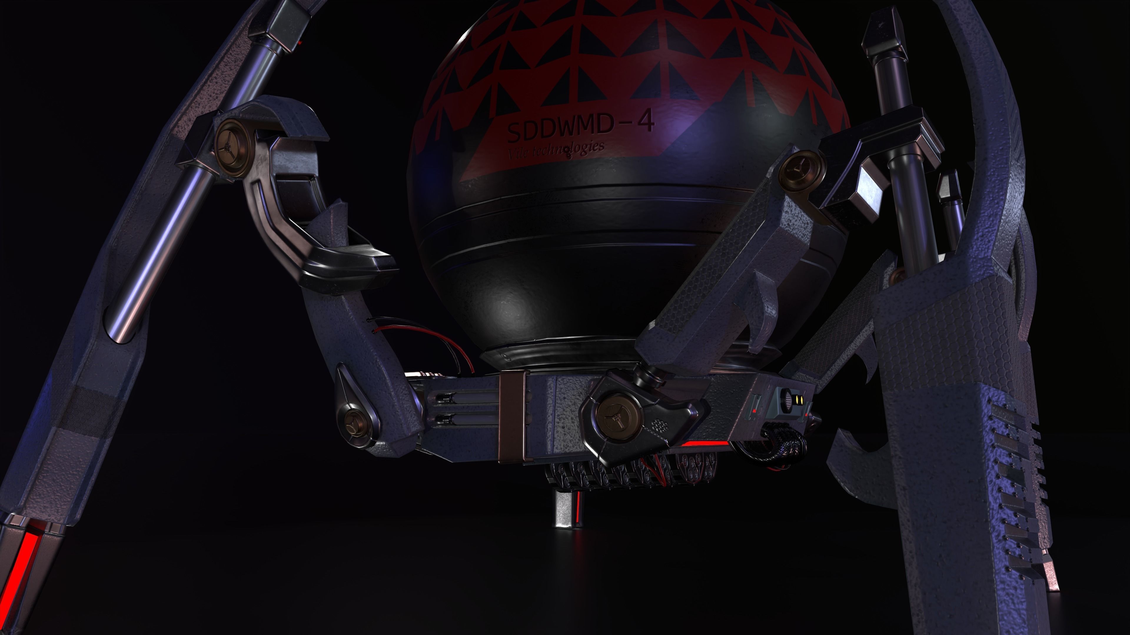 Gameready PBR Sci-Fi Spider-Robot Low-poly 3D model_2