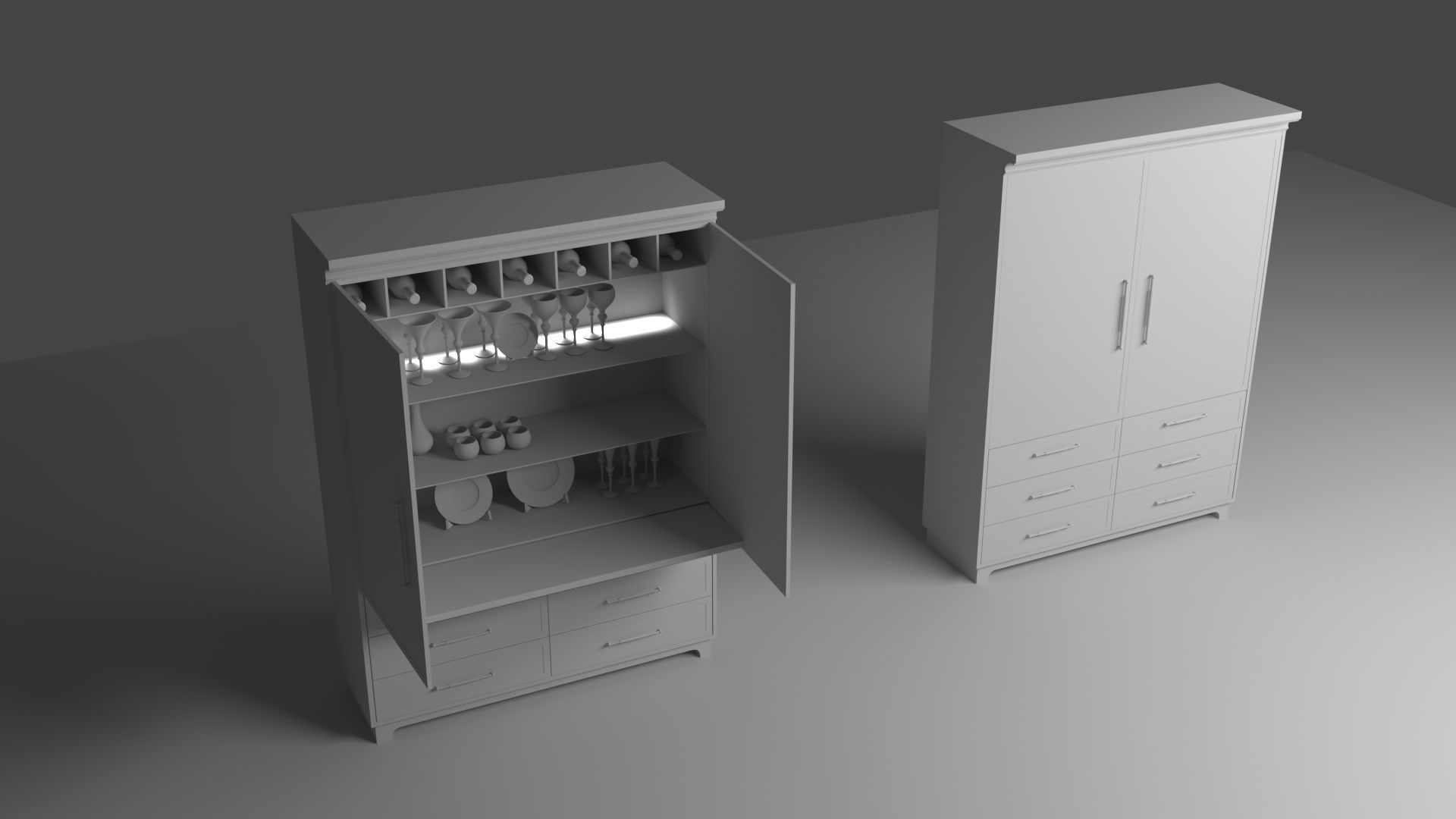 Display cabinet 3D model_4