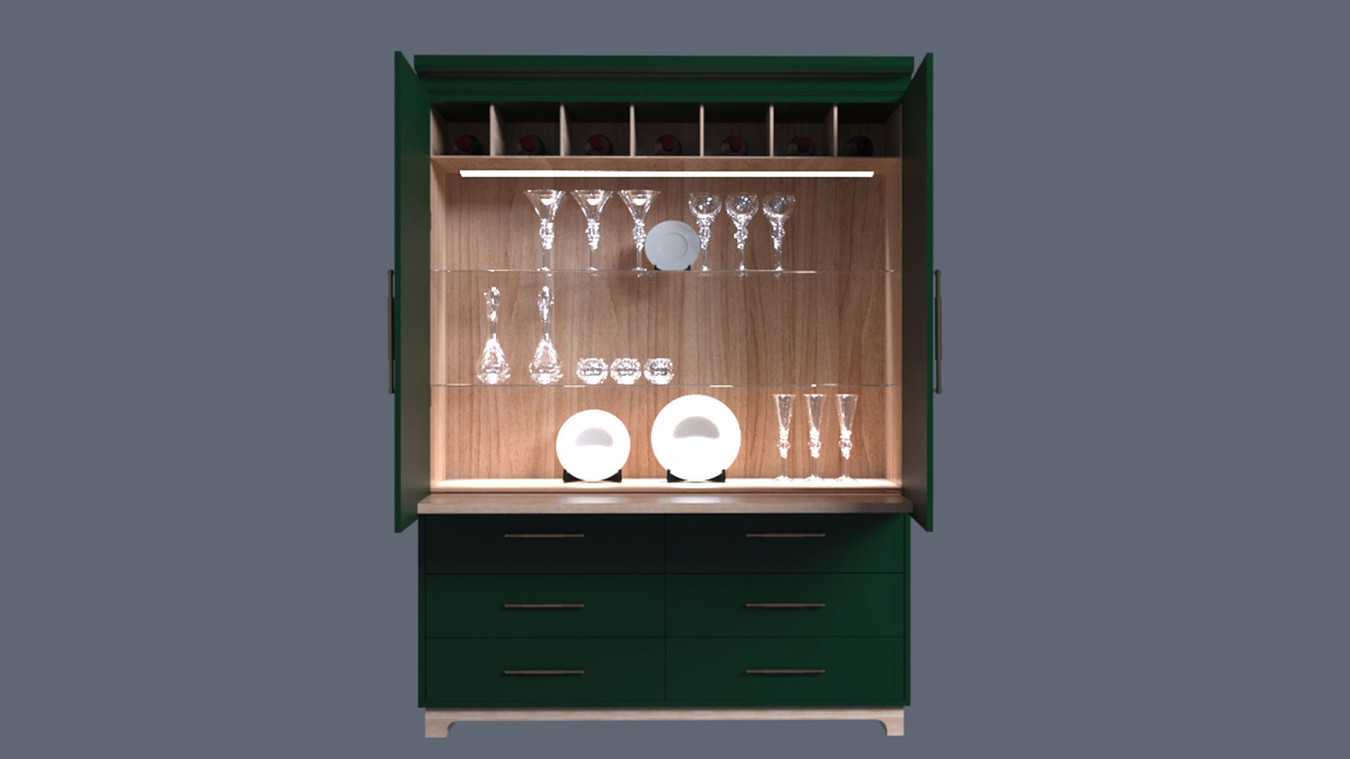 Display cabinet 3D model_1