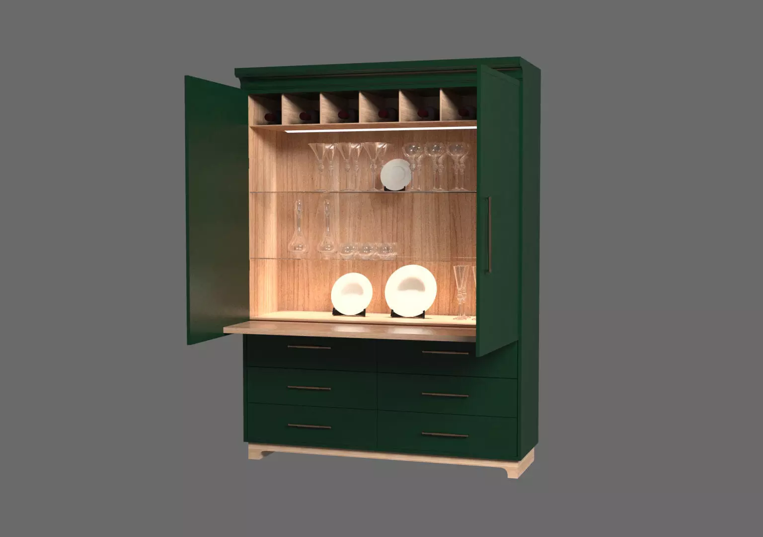 Display cabinet 3D model_0