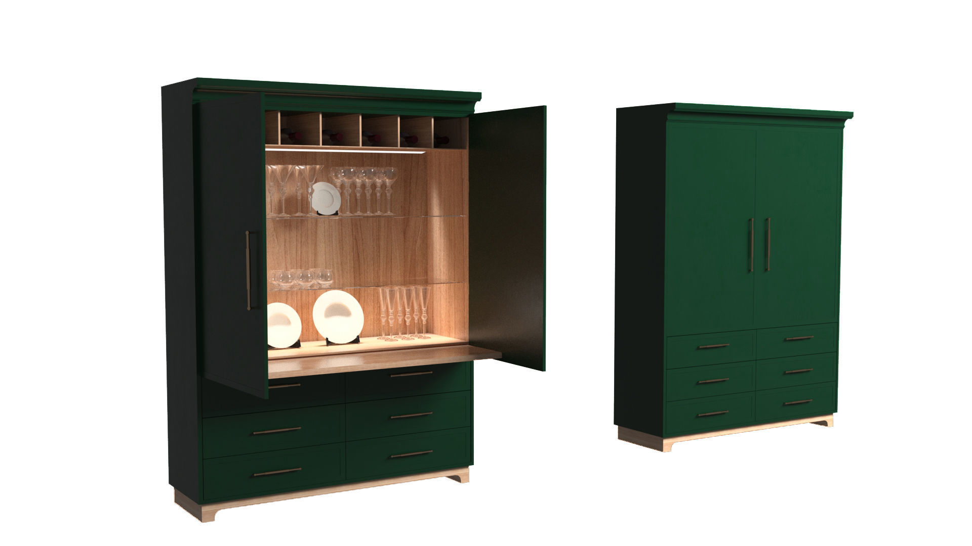 Display cabinet 3D model_2