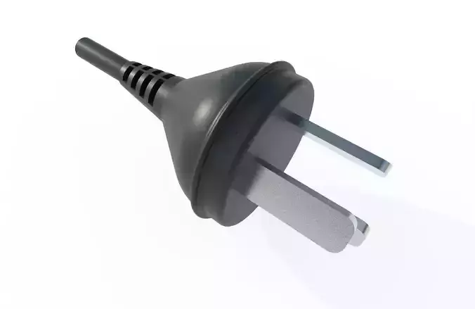 Electrical Plug Type I Black Low-poly 3D model