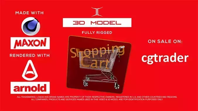 Shopping Cart and bonus Queue Photorealistic 3D Model