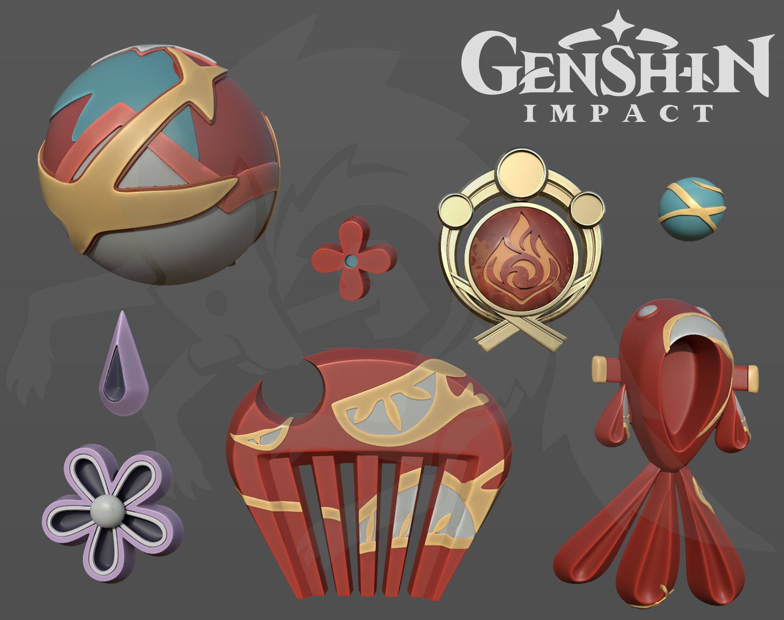 GENSHIN IMPACT YOIMIYA COSPLAY ACCESSORIES 3D MODEL 3D print model_0