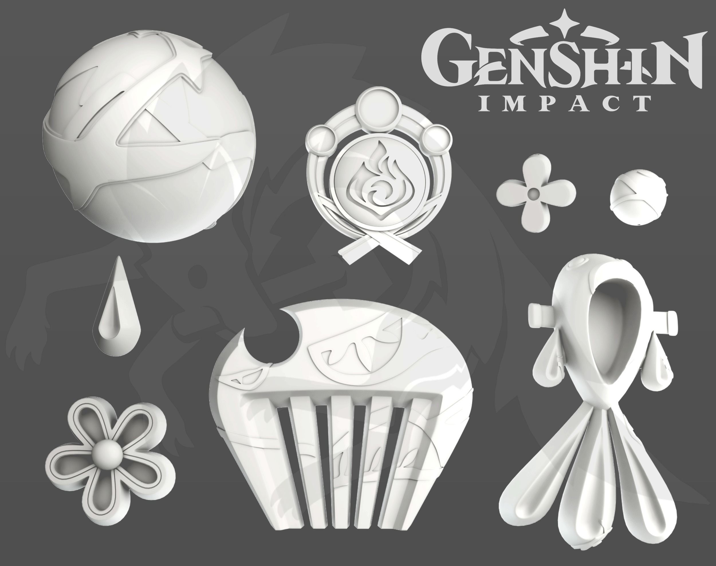 GENSHIN IMPACT YOIMIYA COSPLAY ACCESSORIES 3D MODEL 3D print model_1