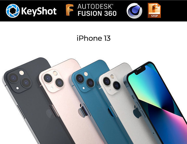 Apple iPhone 13 colors for KeyShot 3D model 3D model 3D model