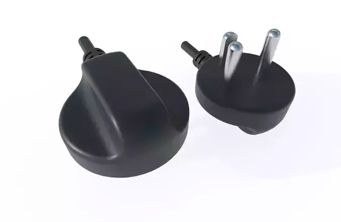 Electrical Plug Type K Black Low-poly 3D model