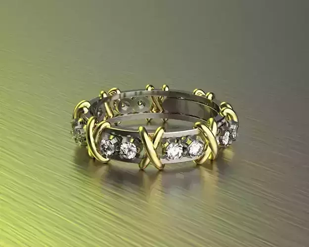 Tiffanys Style  X Ring 3D print model