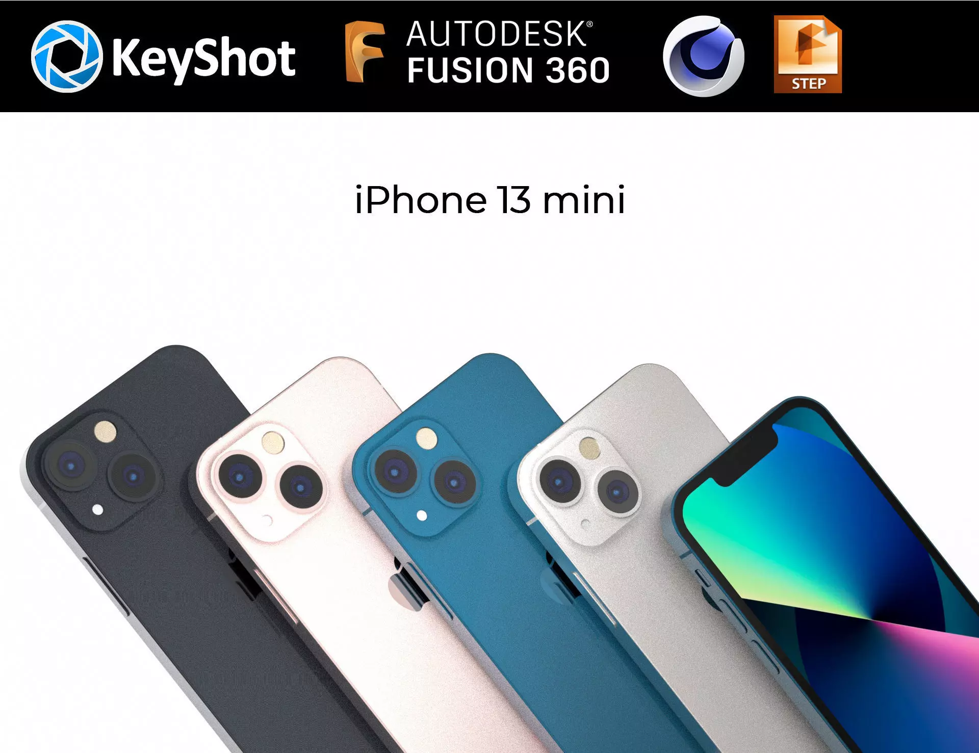 Iphone Mini 3 Apple iPhone 13 mini colors for KeyShot 3D model 3D model 3D model ...