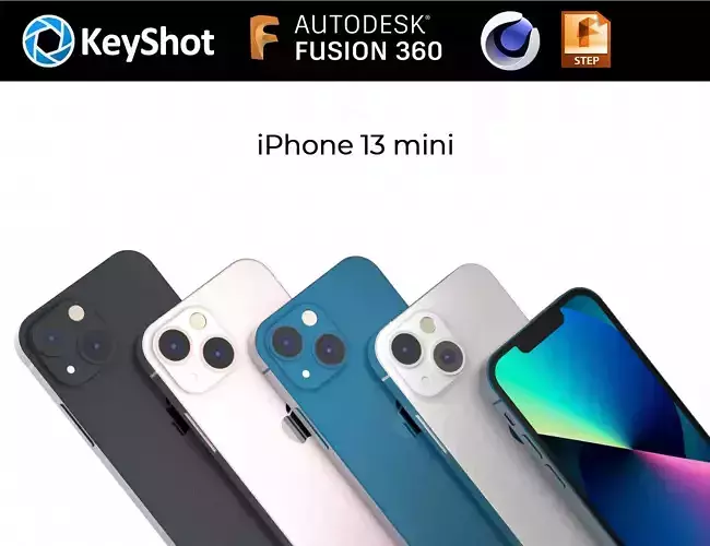 Apple iPhone 13 mini colors for KeyShot 3D model 3D model