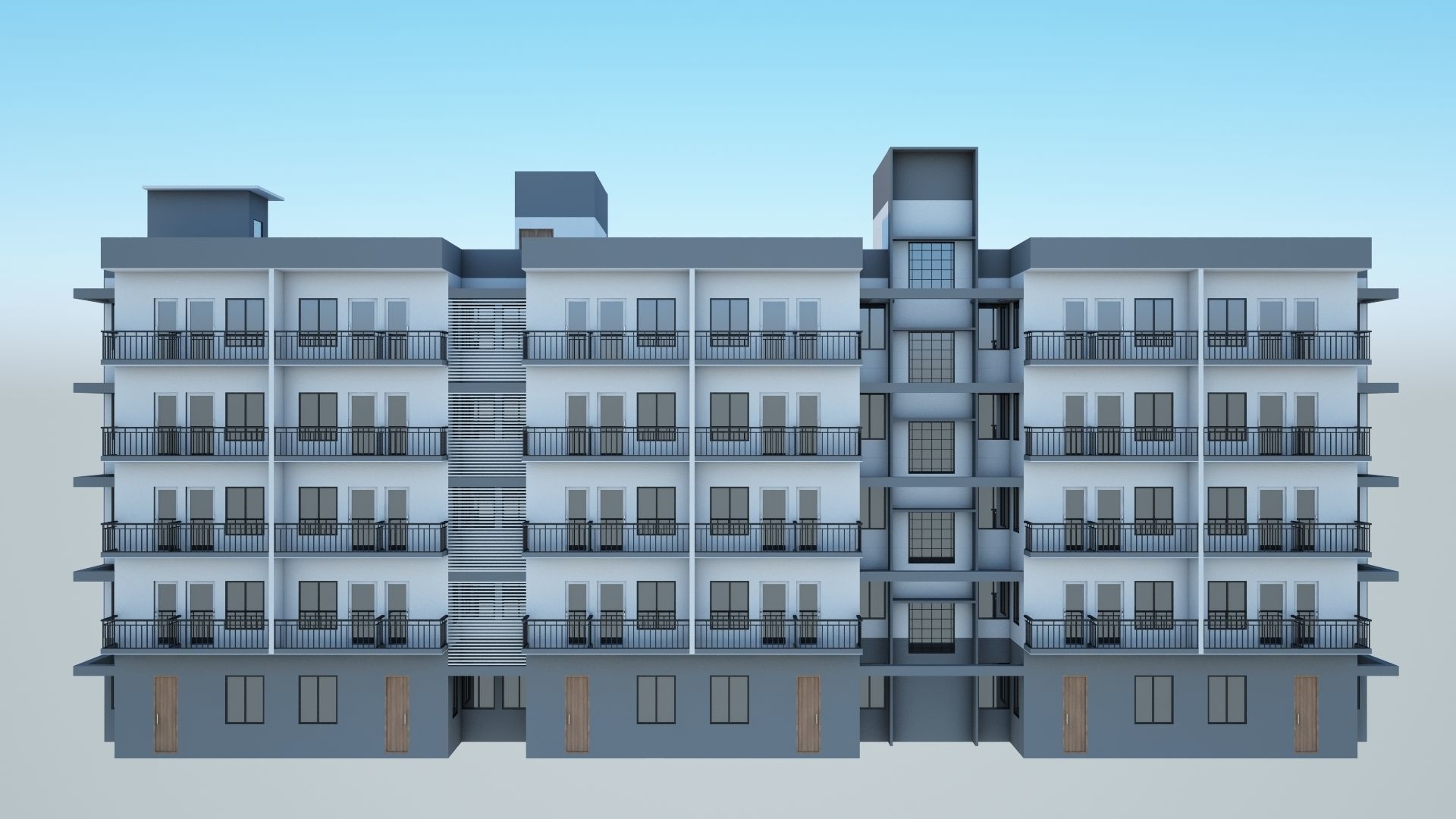 Modern Building Low-poly 3D model_3