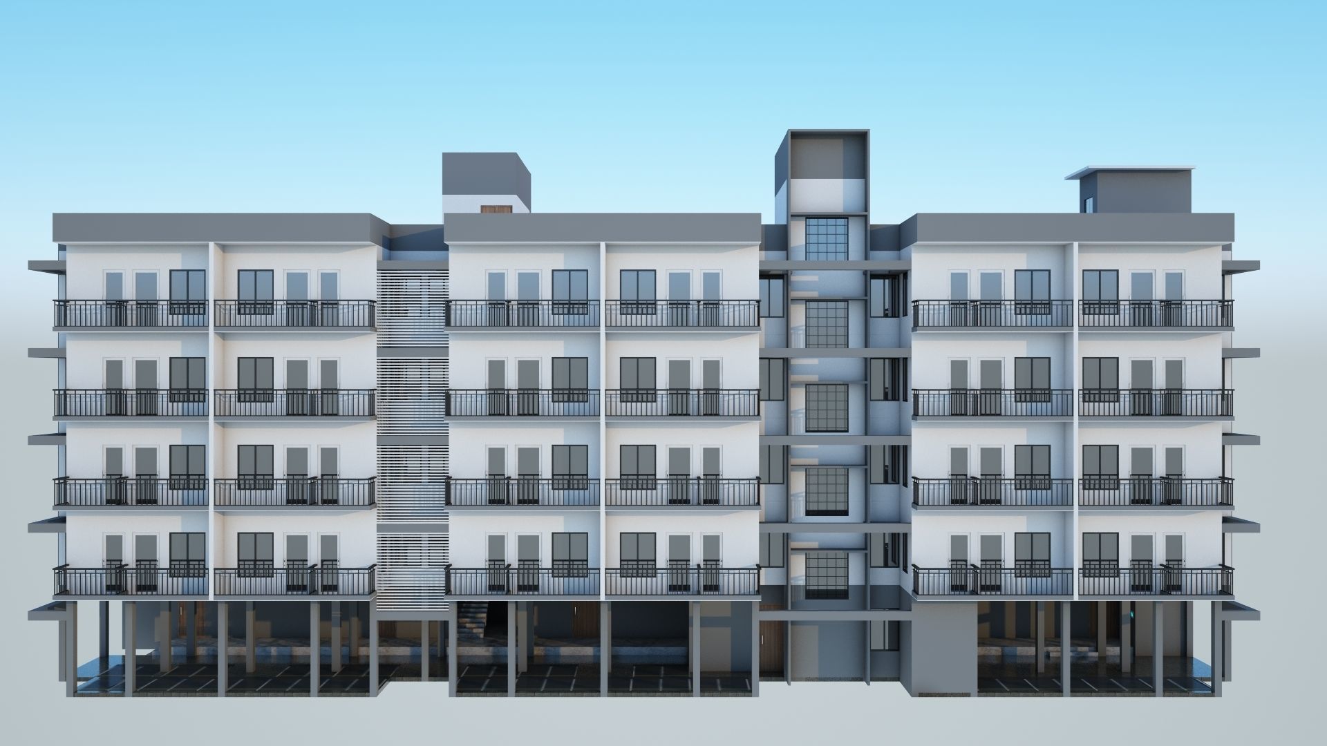 Modern Building Low-poly 3D model_2