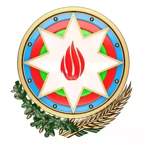 Coat of arms of Azerbaijan Colored Low-poly 3D model