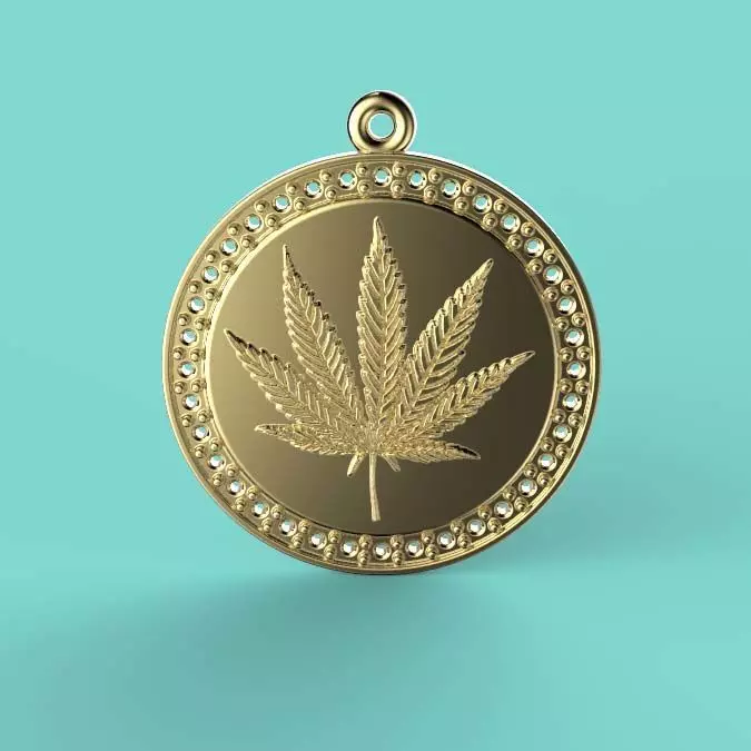 19 mm 7 Leaf Diamond Hemp pendant 3D print model