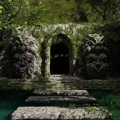 Ancient ruins  Low-poly 3D model