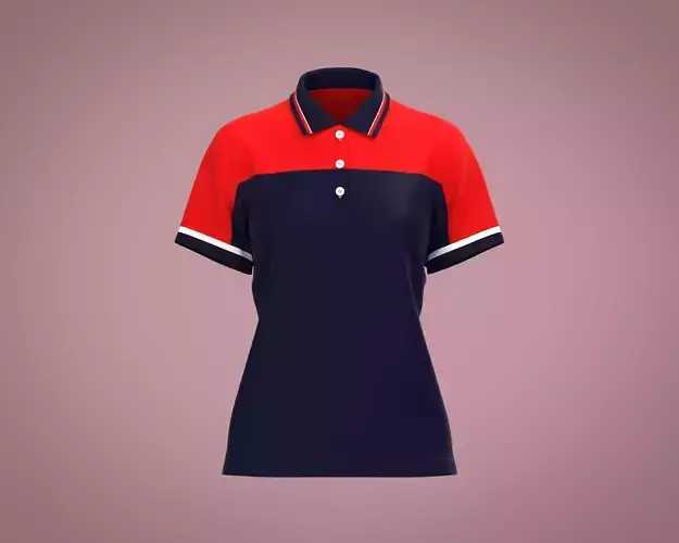 Ladies Red and Blue Polo