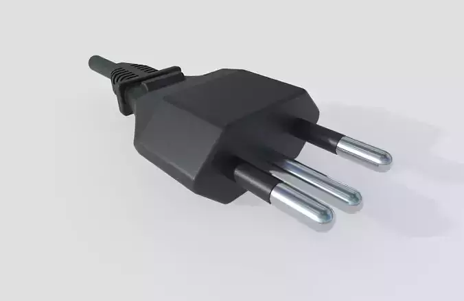 Electrical Plug Type N Black Low-poly 3D model