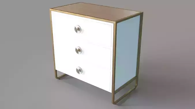Sorella 3 Drawer Dresser Bright White 3D model