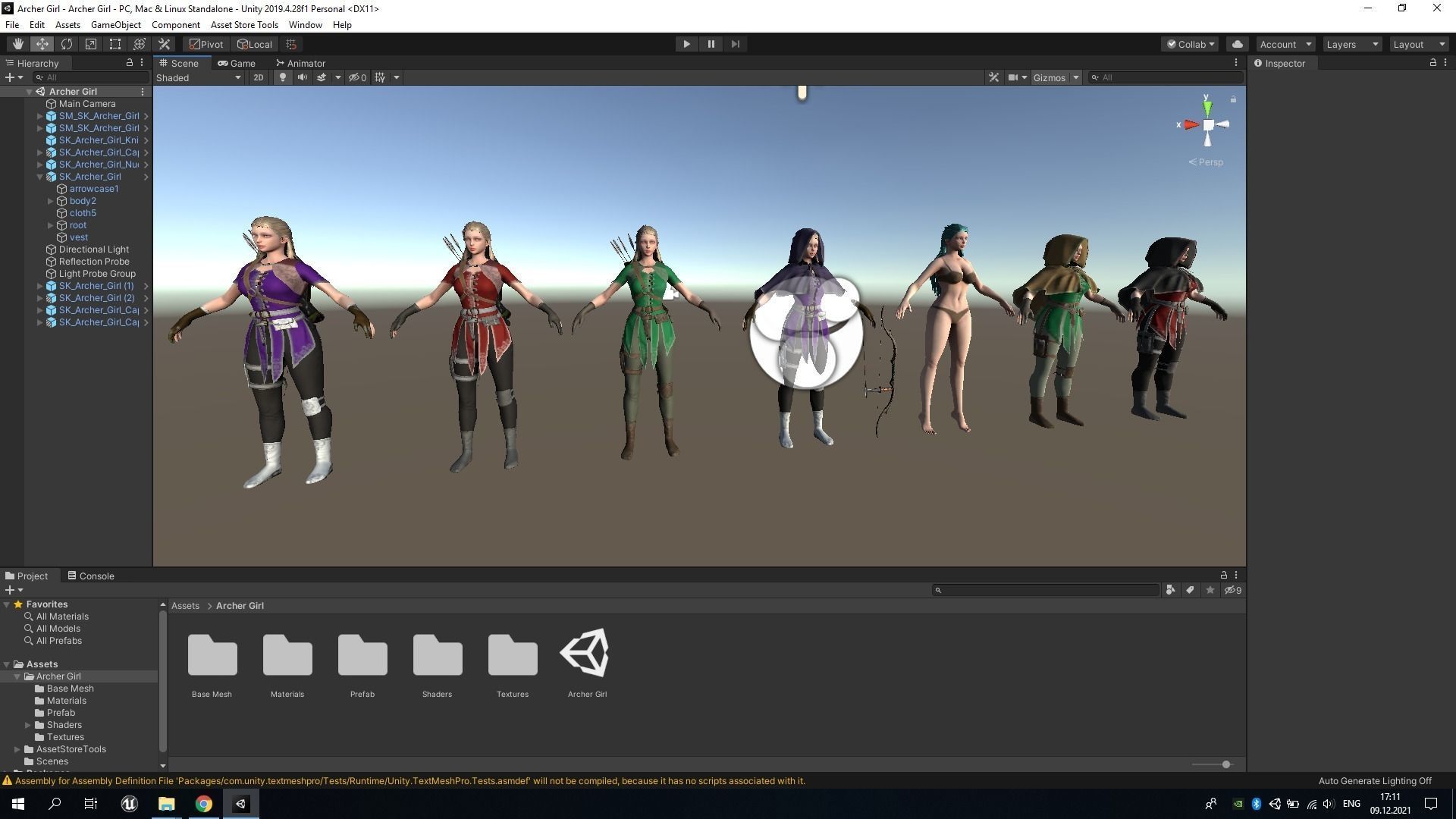 Archer Girl - Game Ready Low-poly 3D model_36