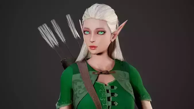 Archer Girl - Game Ready Low-poly 3D model