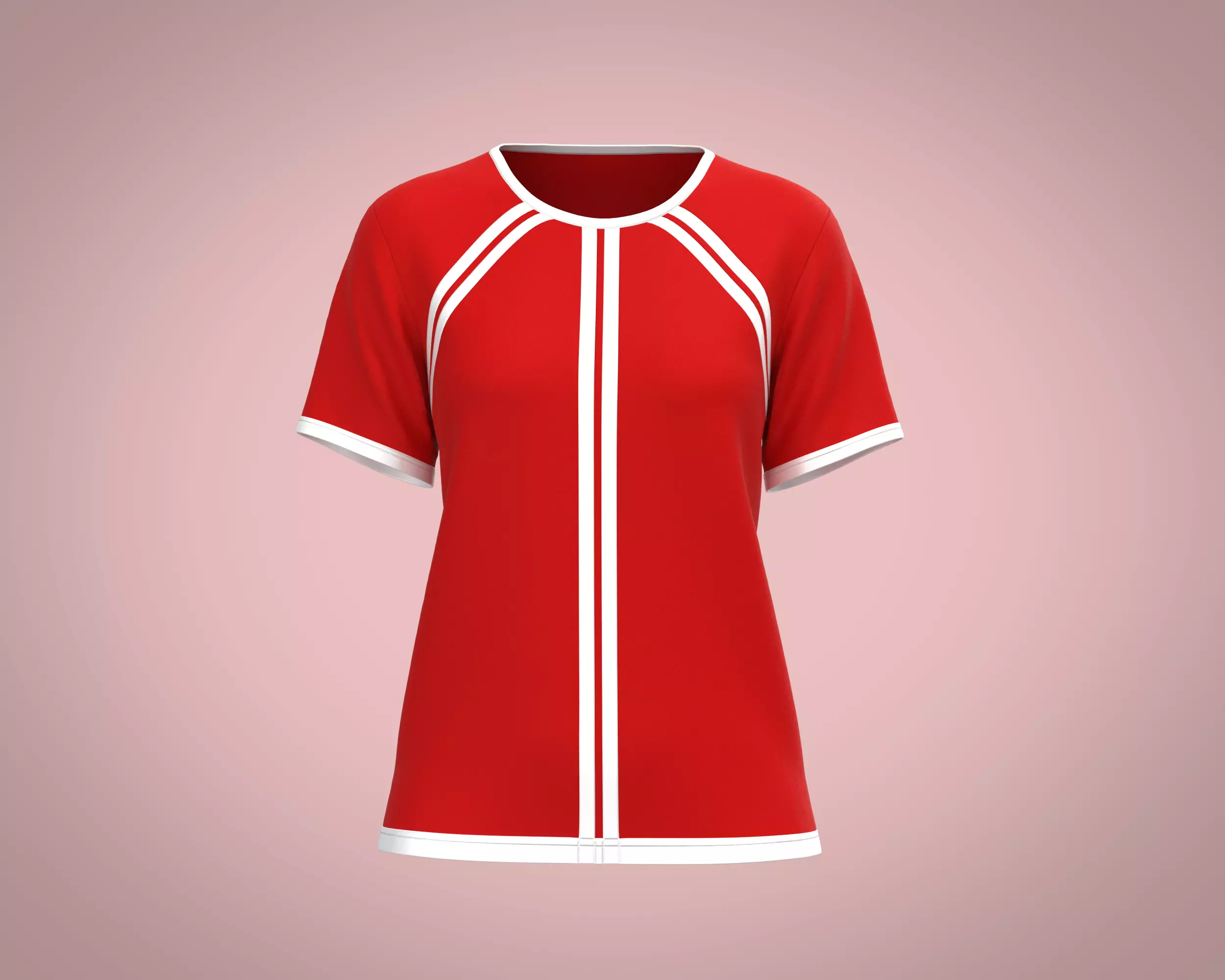 Ladies Red T Shirt 3D model_0