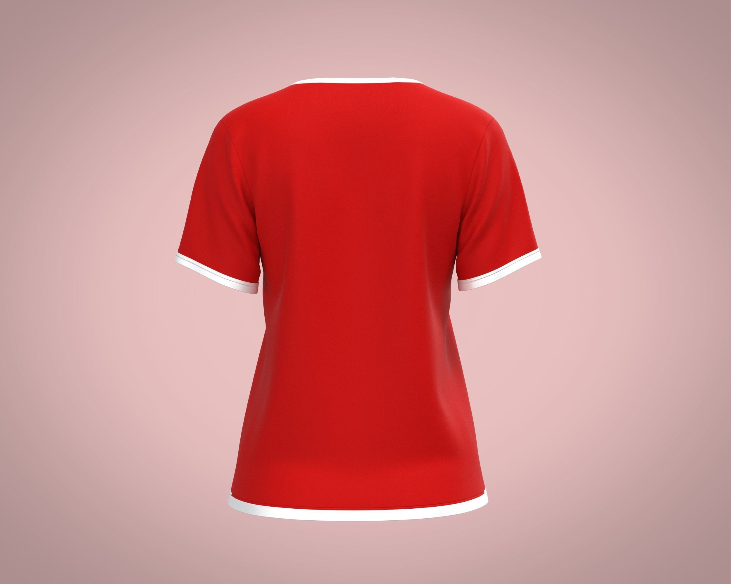 Ladies Red T Shirt 3D model_4