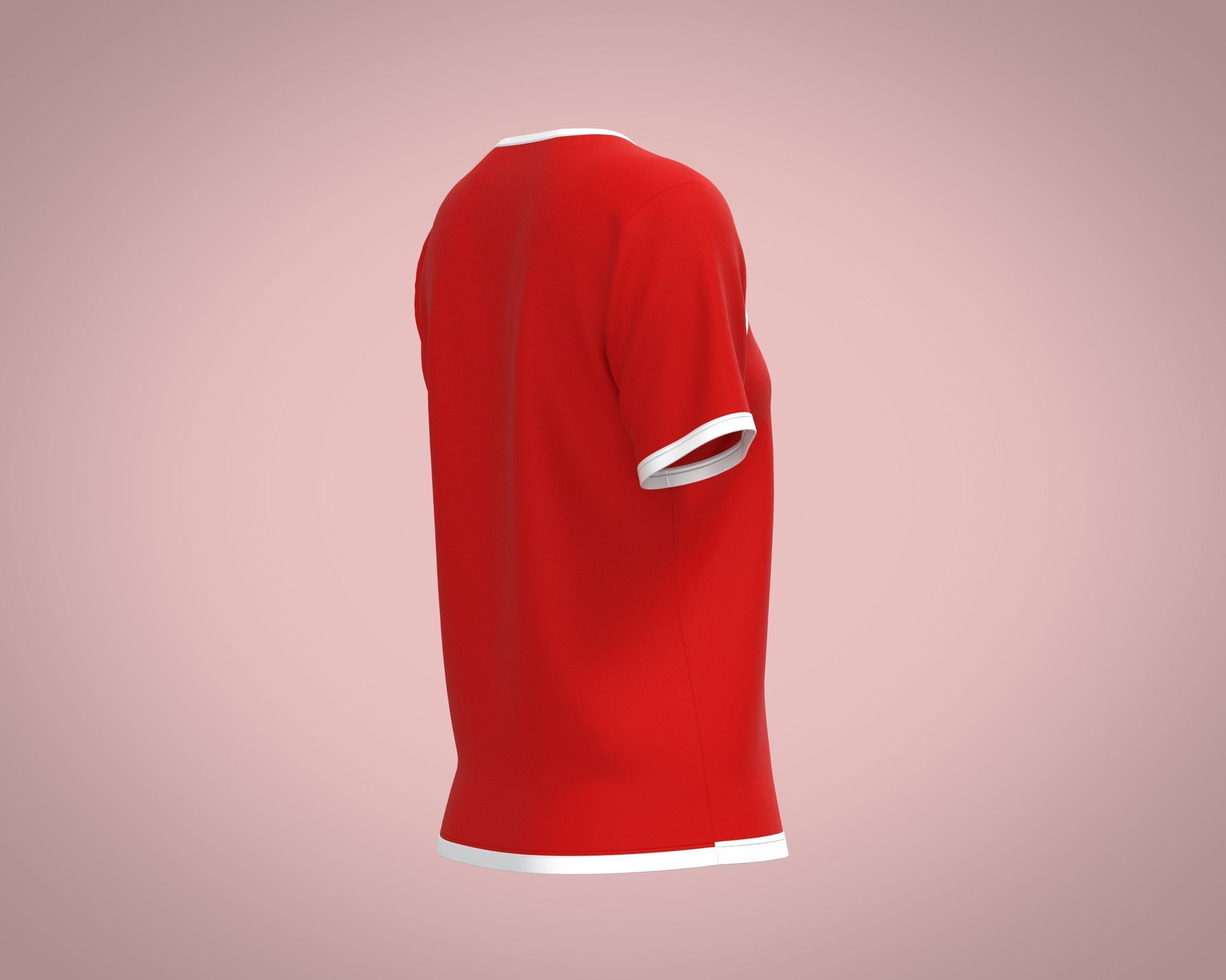 Ladies Red T Shirt 3D model_3