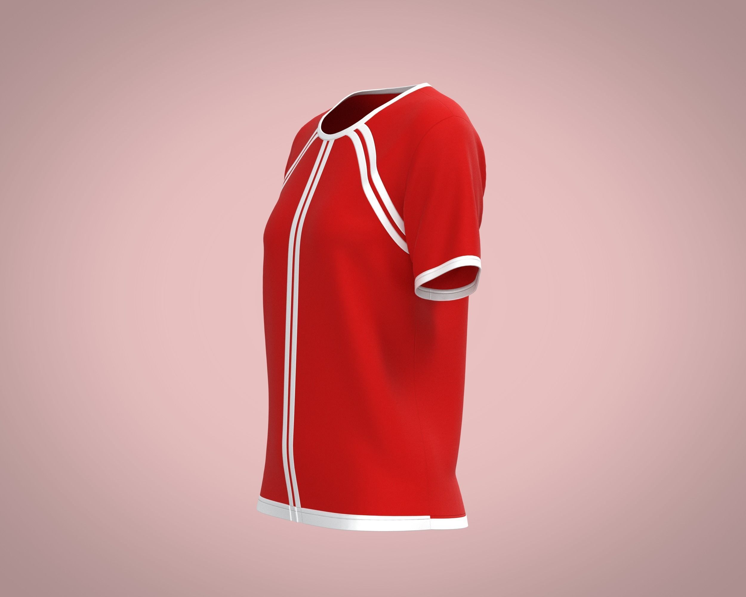 Ladies Red T Shirt 3D model_6