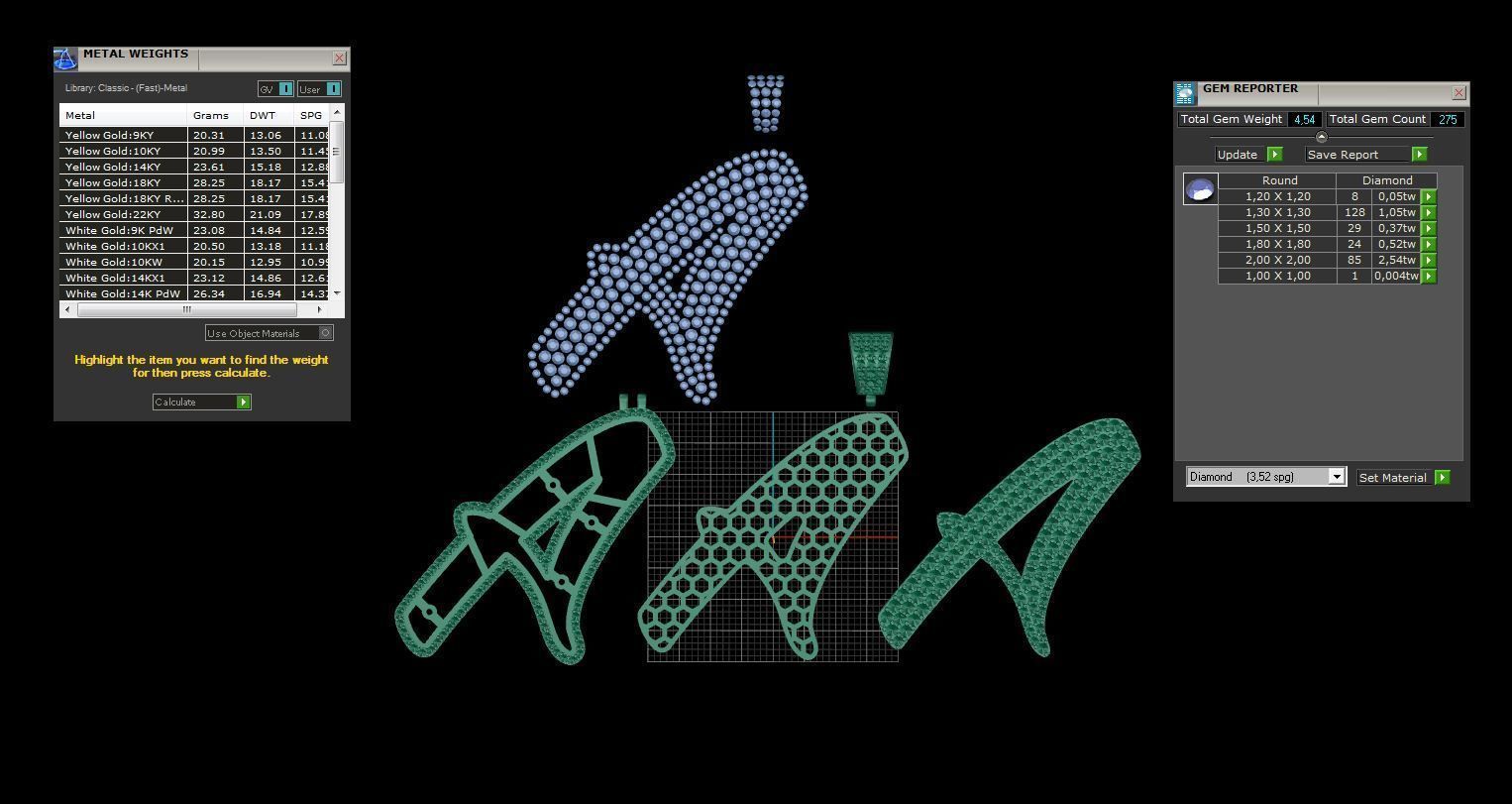 Pave Setting Font A 3D print model_3