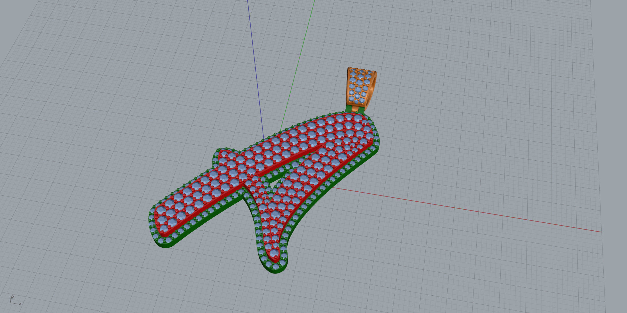 Pave Setting Font A 3D print model_7