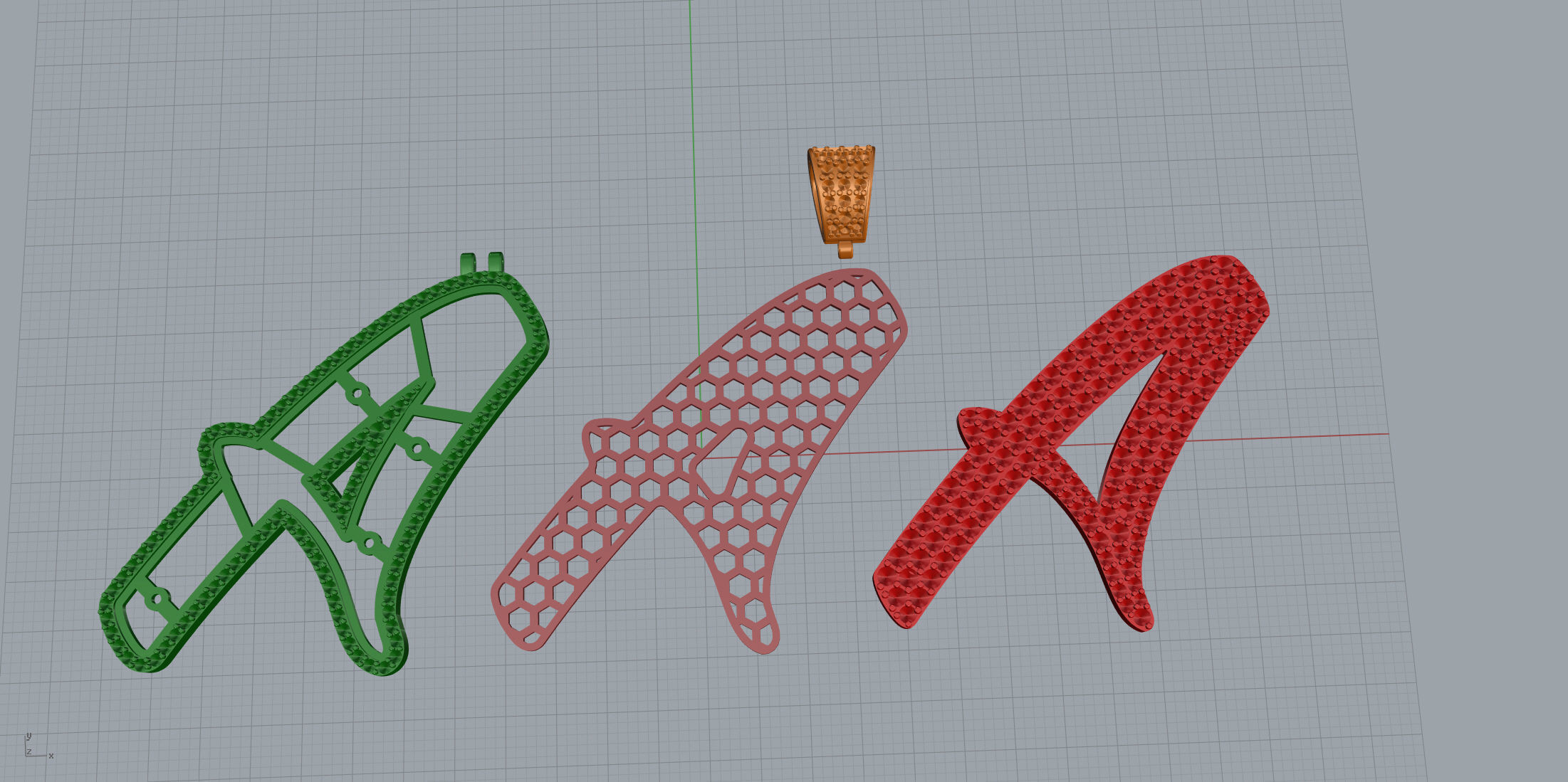 Pave Setting Font A 3D print model_10