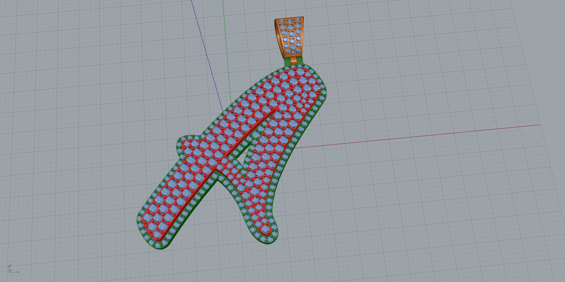 Pave Setting Font A 3D print model_1