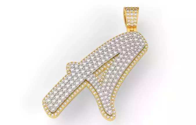 Pave Setting Font A 3D print model Pave Setting Font A 3D print model