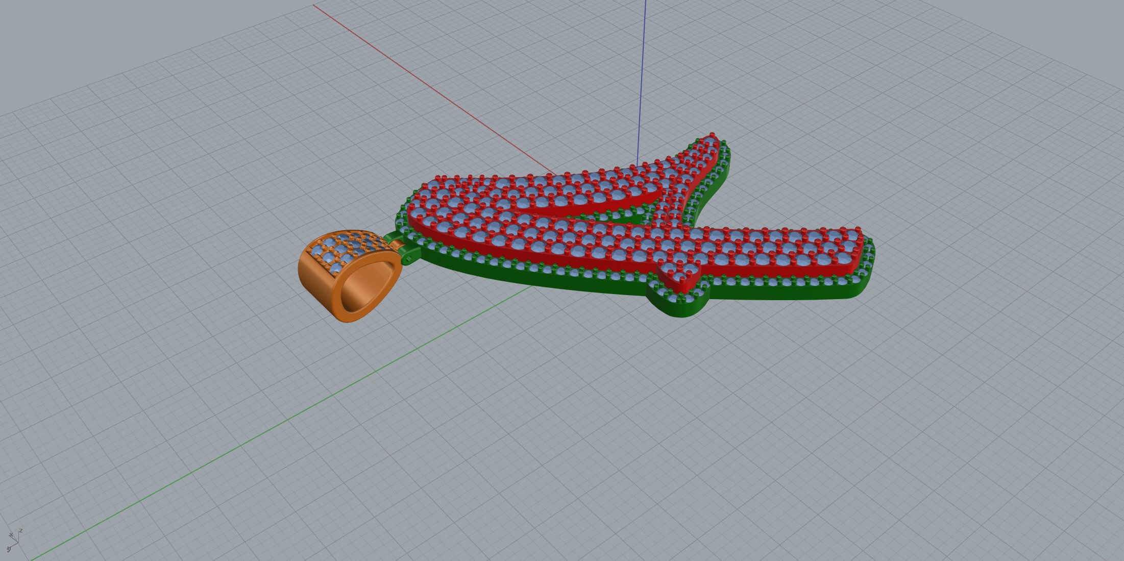 Pave Setting Font A 3D print model_5