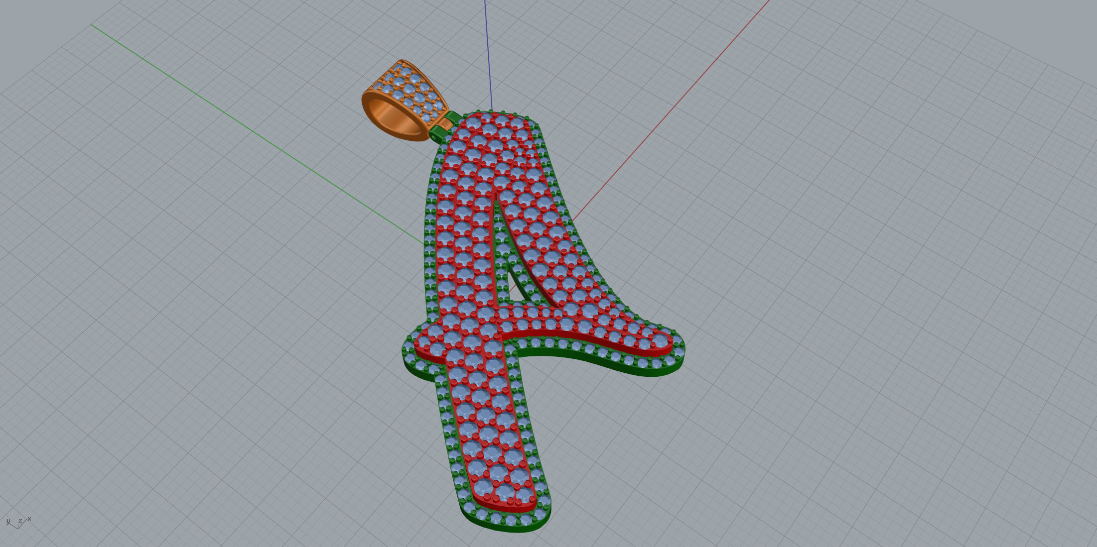 Pave Setting Font A 3D print model_4