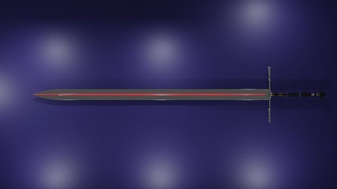 Sword with stripe Free 3D model
