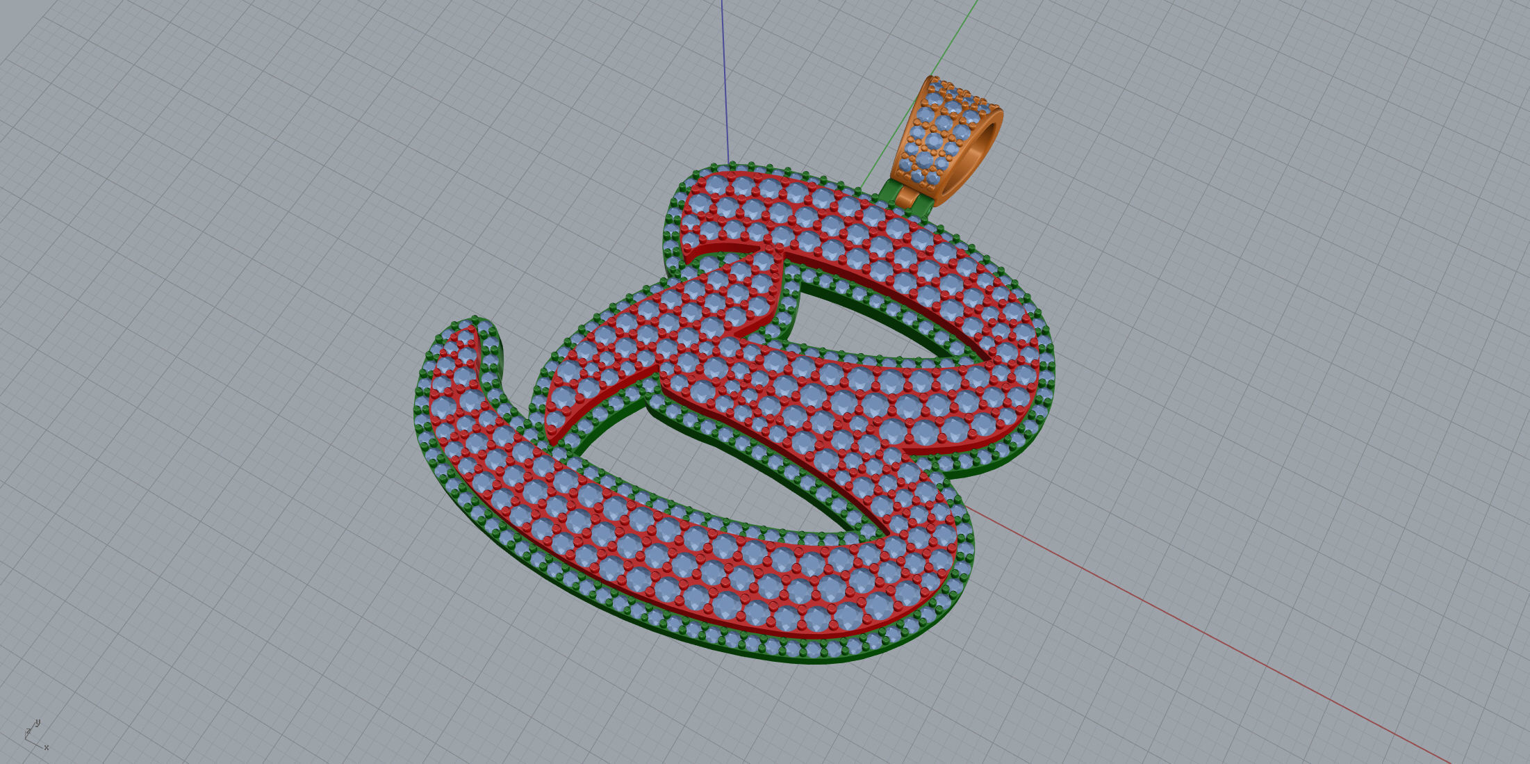 Pave Setting Font B 3D print model_7