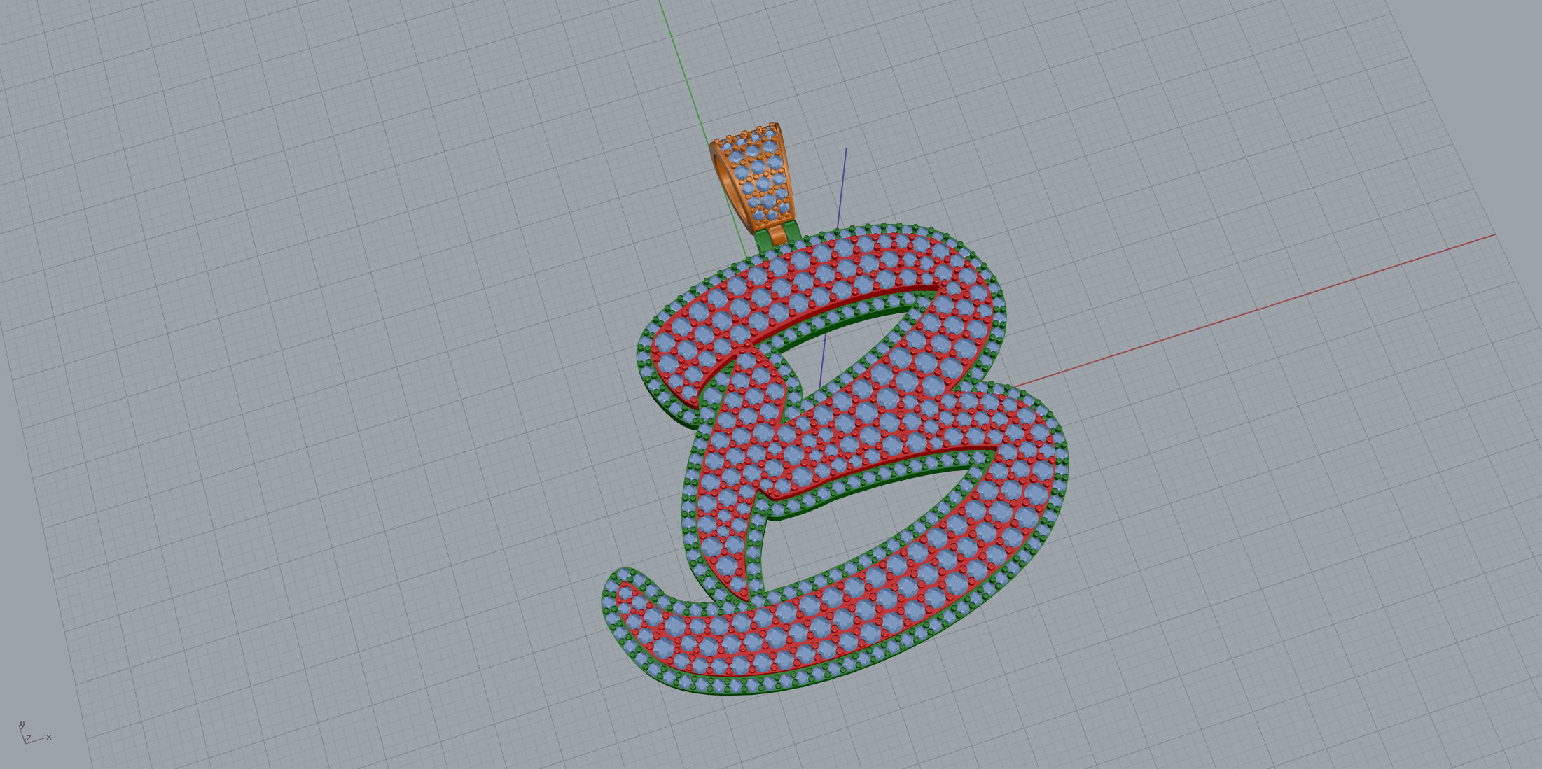 Pave Setting Font B 3D print model_1