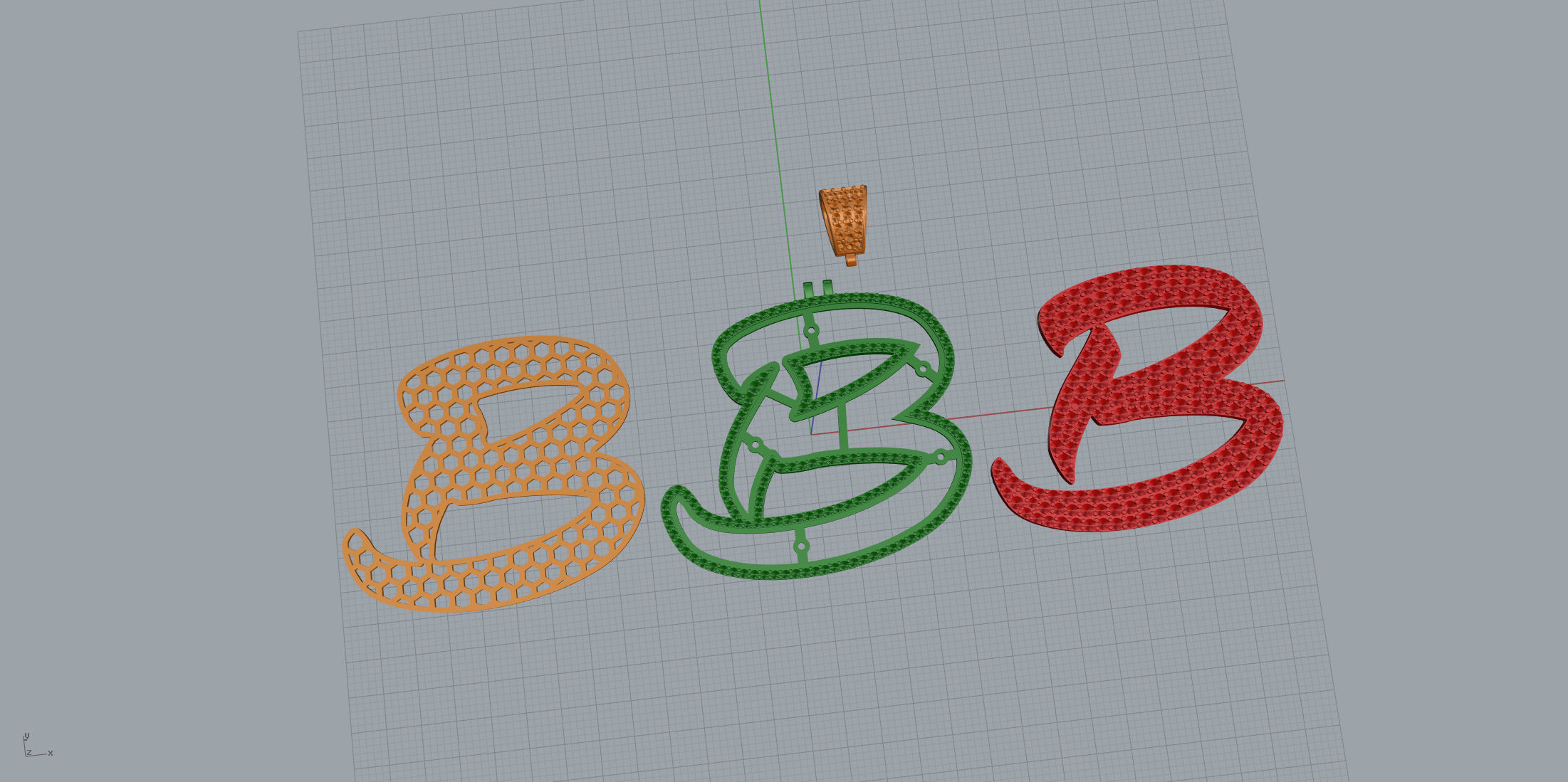 Pave Setting Font B 3D print model_10