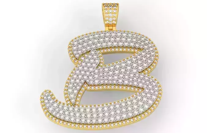 Pave Setting Font B 3D print model Pave Setting Font B 3D print model