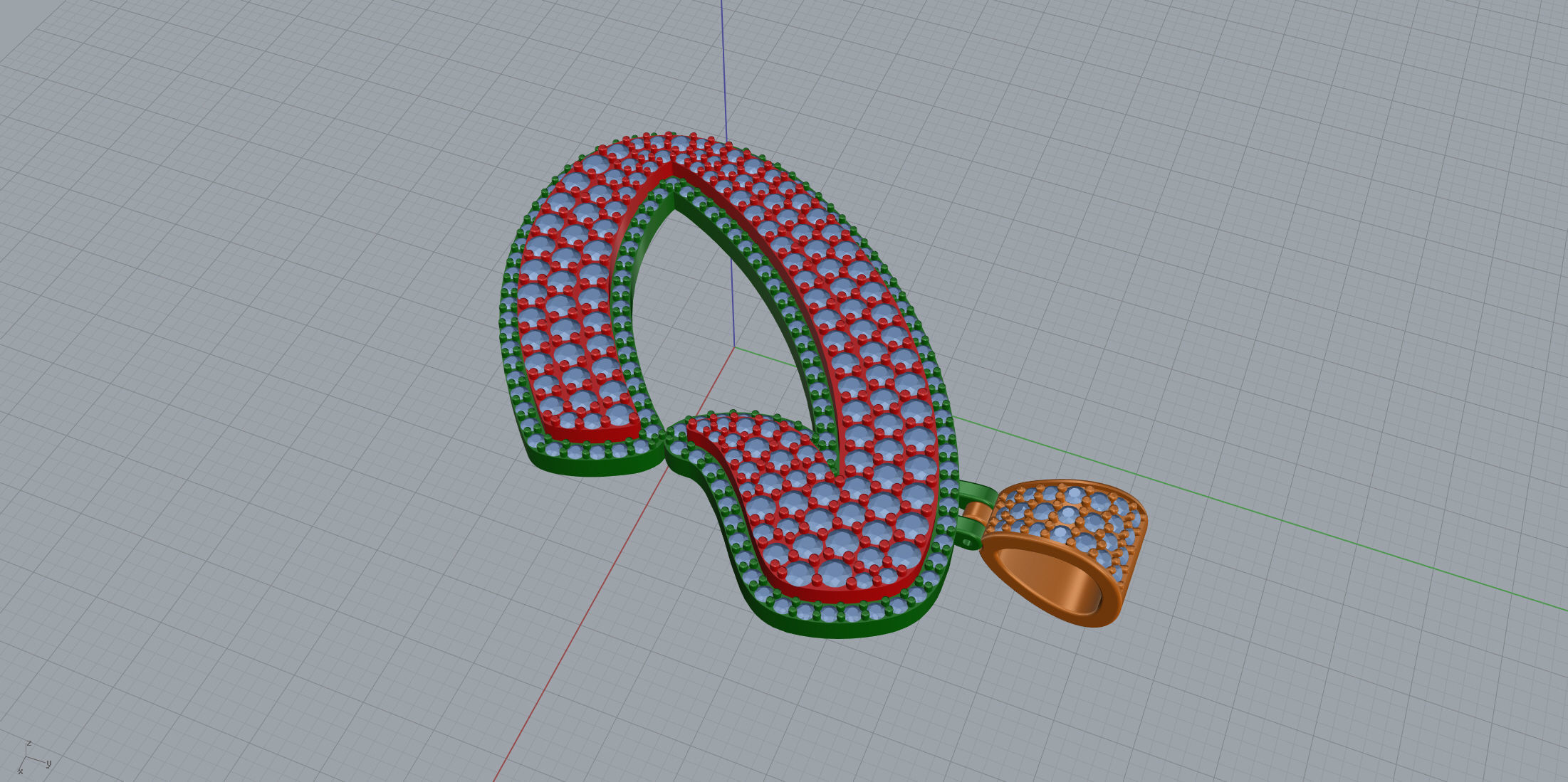 Pave Setting Font C 3D print model_4