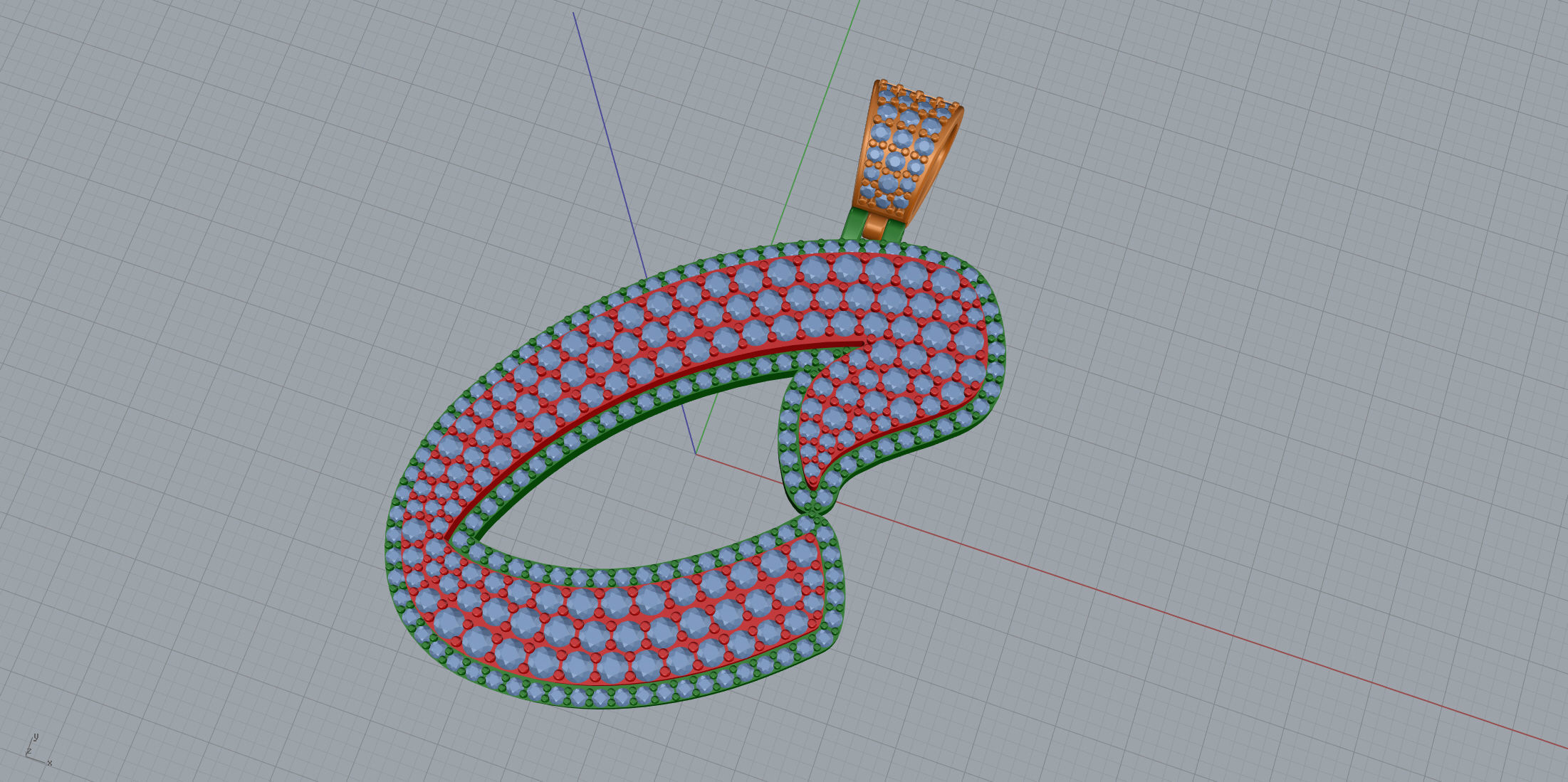 Pave Setting Font C 3D print model_9