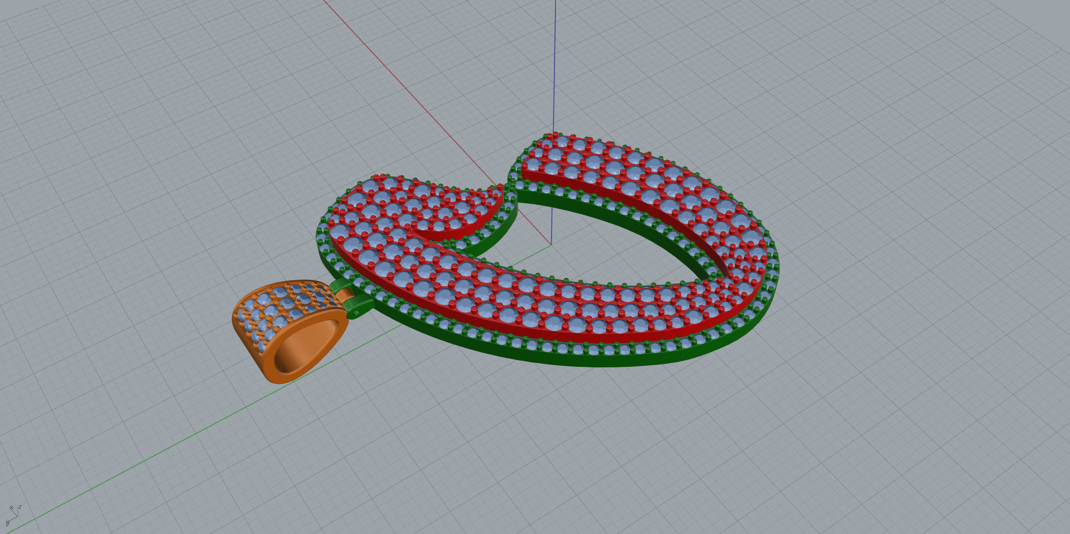 Pave Setting Font C 3D print model_6