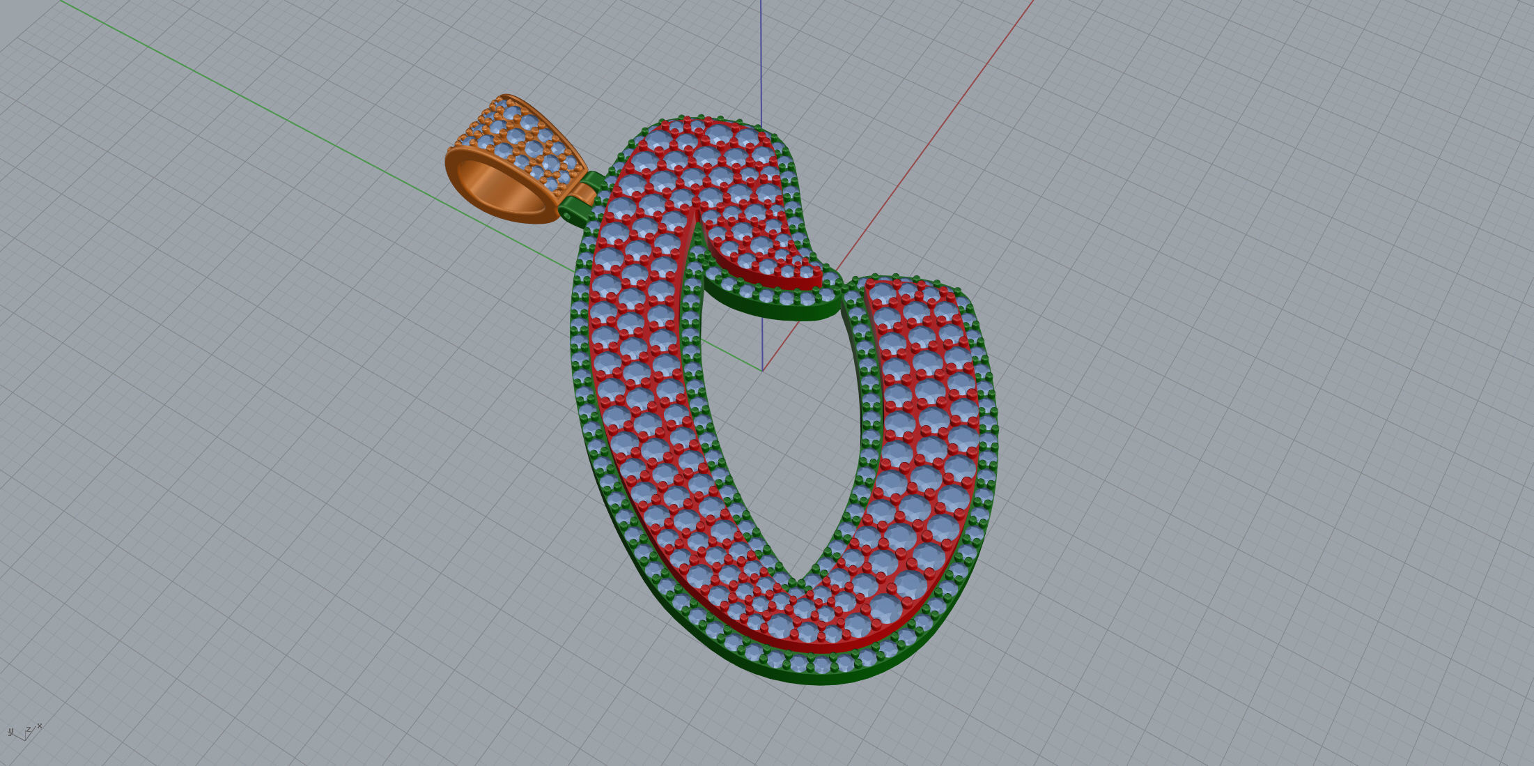 Pave Setting Font C 3D print model_8