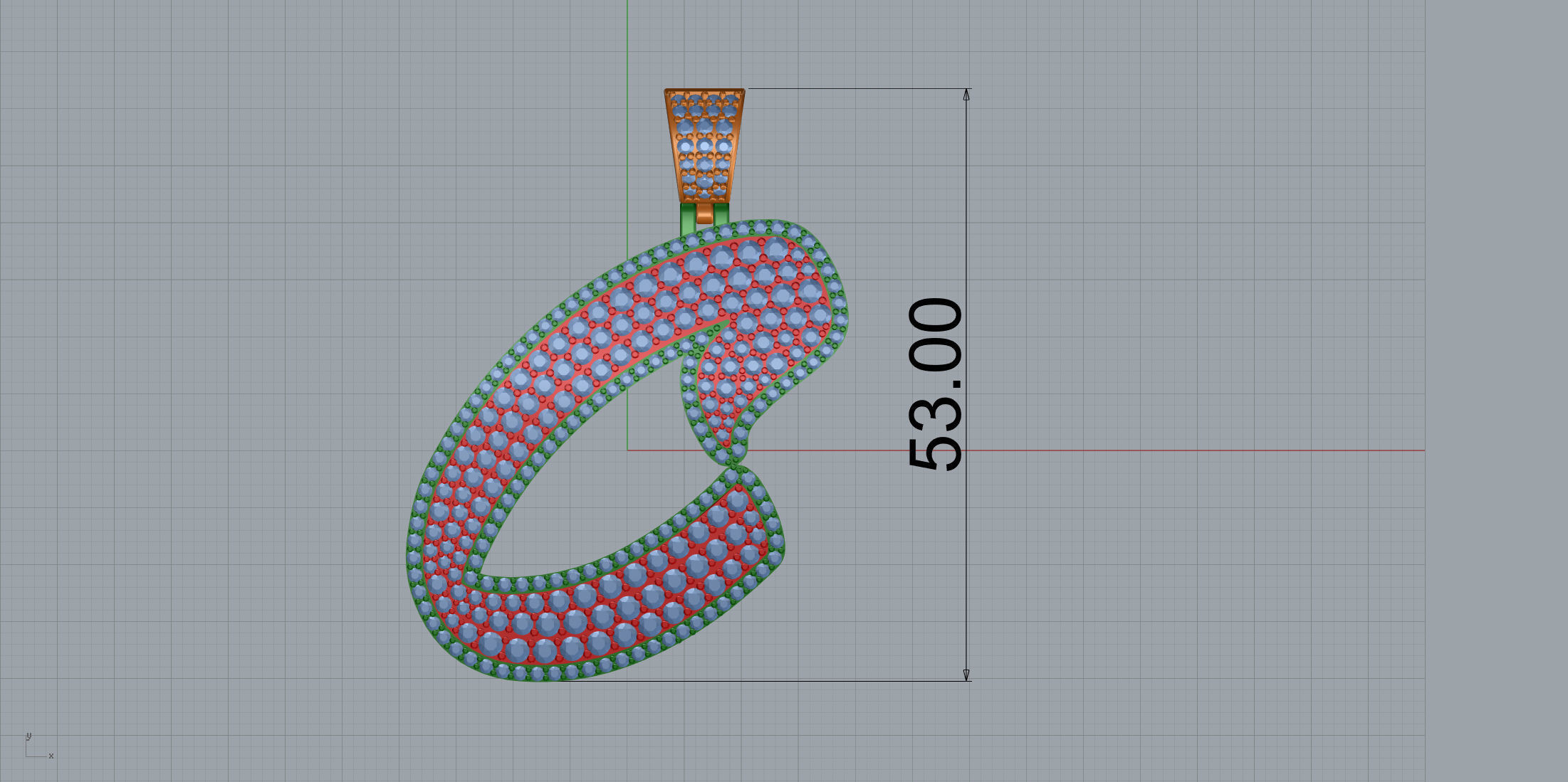 Pave Setting Font C 3D print model_11