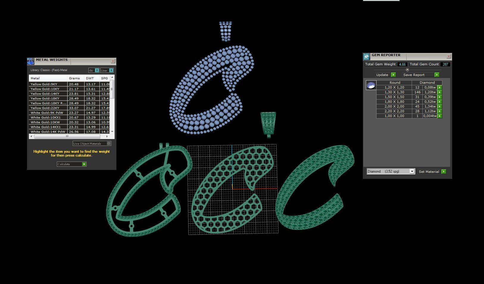 Pave Setting Font C 3D print model_1