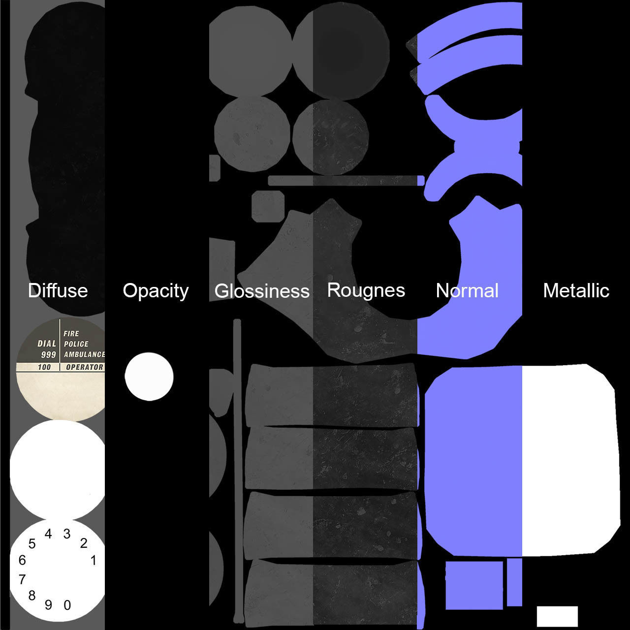Rotary Dial Phone 3D model_6