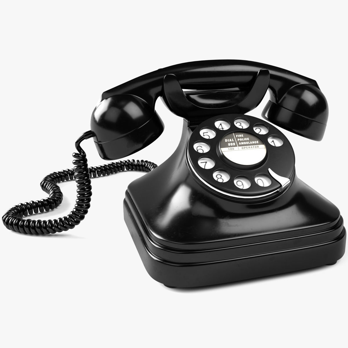 Rotary Dial Phone 3D model_13